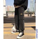 Fleece-lined Pocket Straight-cut Jeans