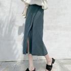 Midi Wrap Knit Skirt