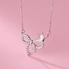 Bow Rhinestone Sterling Silver Necklace
