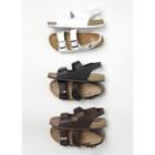 Couple Buckled-strap Faux-leather Sandals