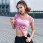 Mesh Panel Short Sleeve Sport T-shirt