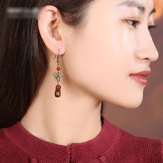 Butterfly Faux Gemstone Alloy Dangle Earring