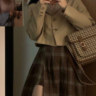 Blazer / Plaid A-line Skirt