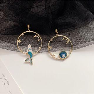 Asymmetric Mermaid Earring / Clip-on Earring