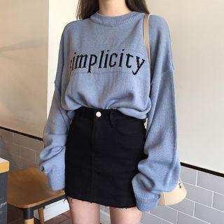 Lettering Sweater Light Blue - One Size