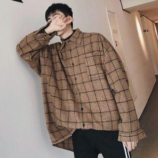 Plaid Oversize Woolen Shirt