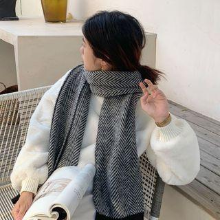 Chevron Scarf Black & Gray - One Size