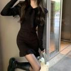 Long Sleeve Ruffle Sheath Dress