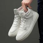 Genuine-leather Lace-up High-top Sneakers