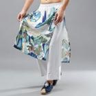 Printed Inset Skirt Pants