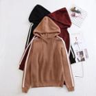 Color-block Loose-fit Hooded Knit Sweater