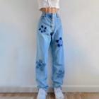 Flower Wide-leg Jeans