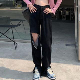 Cutout Straight Leg Pants