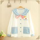 Lapel Bear Embroidered Single-breasted Jacket