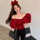 Off-shoulder Ruffled Sweater