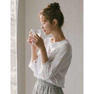 Eyelet-lace Trim T-shirt