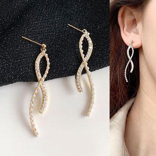 Rhinestone Dangle Earring 1 Pair - Stud Earring - As Shown In Figure - One Size