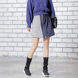 Patchwork Wool Skirt