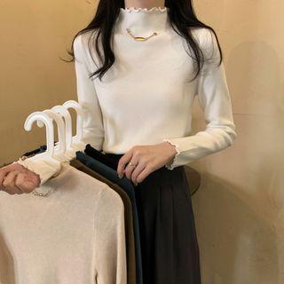 Turtleneck Chain Detail Sweater