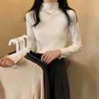 Turtleneck Chain Detail Sweater