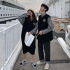 Couple Matching V-neck Knit Vest / Crew-neck T-shirt / Plaid Shirt / V-neck Sleeveless Knit Dress