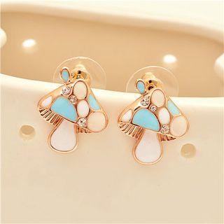 Rhinestone Mushroom Earrings