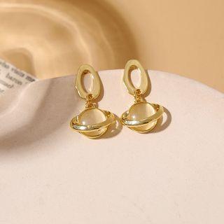 Cats Eye Stone Stud Earring As Shown In Figure - One Size