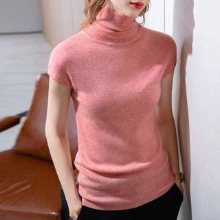 Short-sleeve Turtleneck Sweater