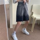 Frayed Ombre Denim Shorts