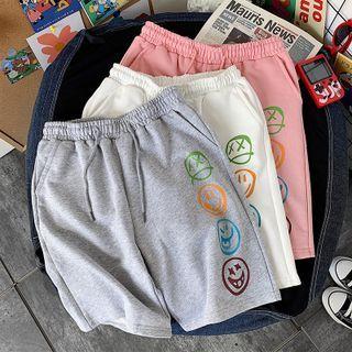 Happy Face Print Shorts