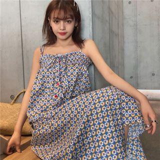 Set: Patterned Camisole Top + Midi Skirt As Shown In Figure - One Size