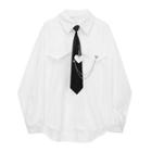 Set: Plain Shirt + Chain Tie