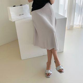 Knitted Flared Midi Skirt