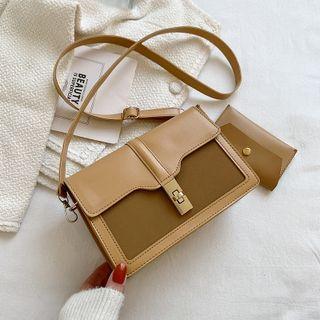 Set: Flap Crossbody Bag + Coin Pouch