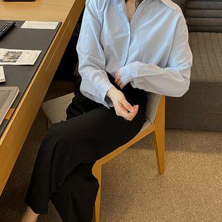 Button-side Wrap-front Shirt