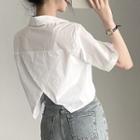 Short-sleeve Slit Back Shirt