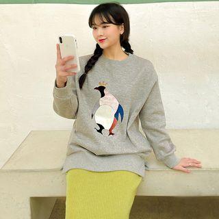 Penguin Print Boxy Sweatshirt