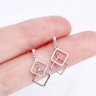 925 Sterling Silver Square Dangle Earring 1 Pair - Rhombus Earring - One Size