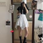 Short-sleeve Knit Top / Strappy Top / A-line Skirt