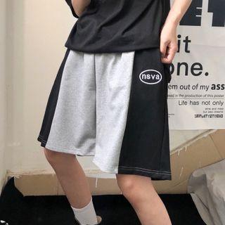 Two Tone Wide-leg Sweatshorts