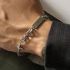 Bar Chain Bracelet 1 Pc - Silver - One Size