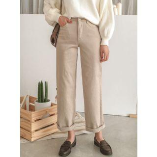 Colored Wide-leg Chino Pants