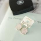 Rhinestone Faux-pearl Earrings Gold - One Size