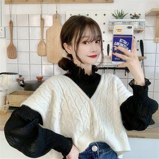 Plain Blouse / Button-up Sweater Vest