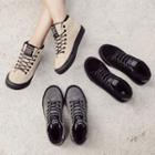 Lettering Fleece-lined High-top Sneakers