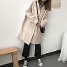 Single-button Long Woolen Coat