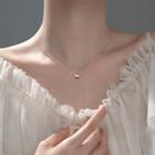 Heart Pendant Sterling Silver Choker 1 Pc - Rose Gold Love Heart Necklace - One Size