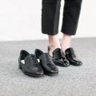 Faux-leather Round-toe Loafers
