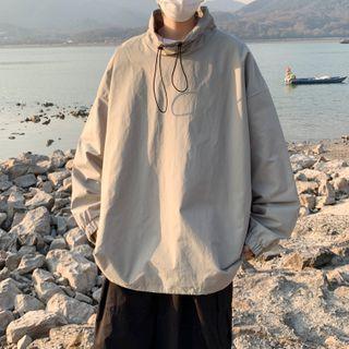 Stand Collar Plain Sweatshirt / Short-sleeve T-shirt