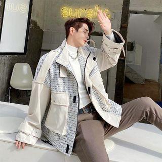 Long Sleeve Stand Collar Panel Jacket